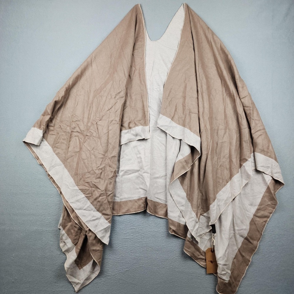 Melifluos Shawl Wrap Womens One Size Beige Viscose Poncho Scarf Multifunctional